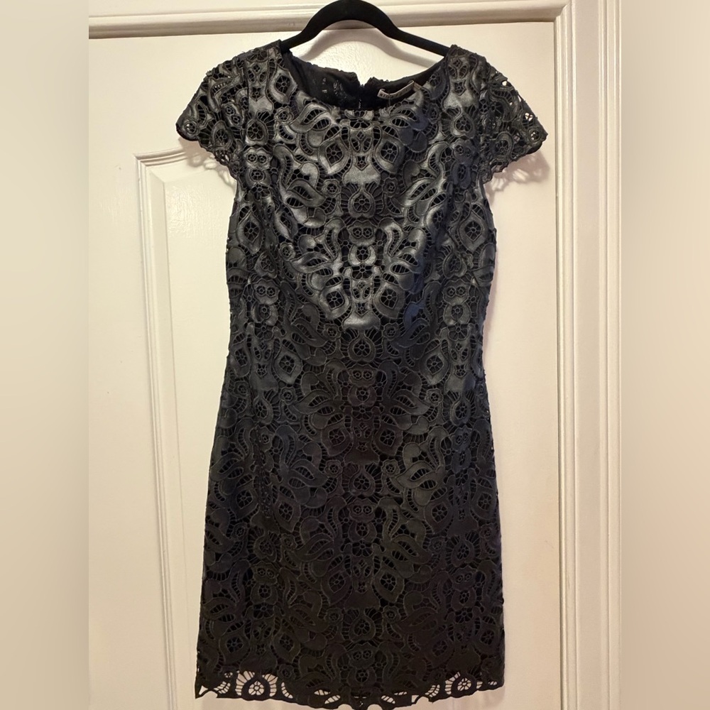 Alice + Olivia Black Lace Mini Dress
